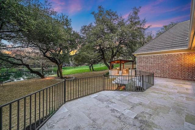 view of patio featuring a gazebo