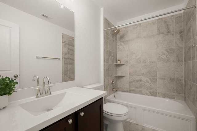 112 High Plains Pass, Liberty Hill, TX 78642 - bathroom featuring toilet, vanity, and shower / tub combination