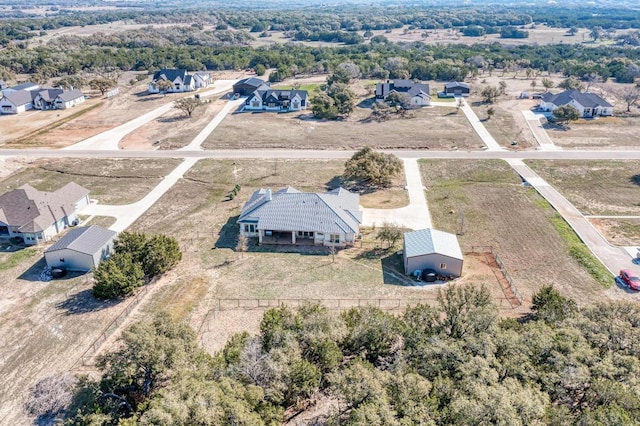 drone / aerial view with a residential view