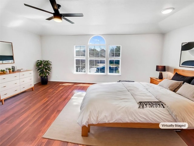 3128 Flinders Reef Ln, Austin, TX 78728 - bedroom featuring wood finished floors and ceiling fan