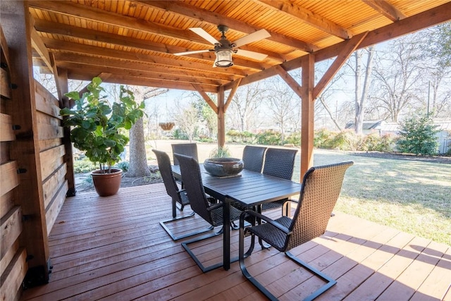 deck featuring outdoor dining space