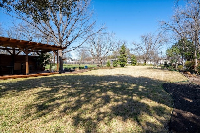 view of yard with fence