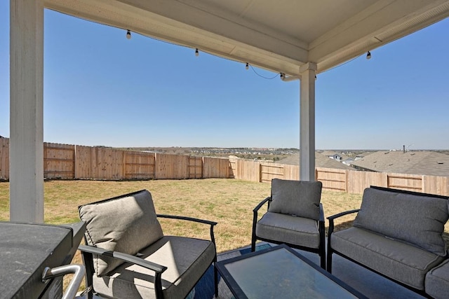 view of patio / terrace featuring a fenced backyard