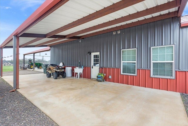 exterior space with an attached carport