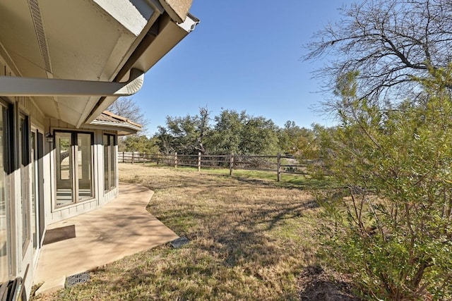 view of yard with fence