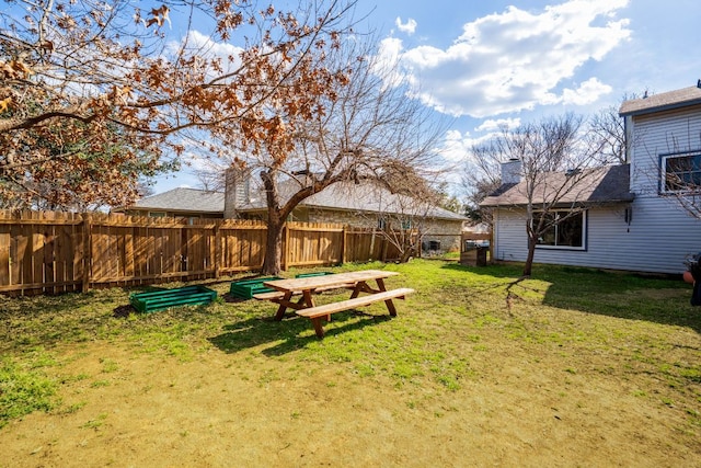 view of yard with fence