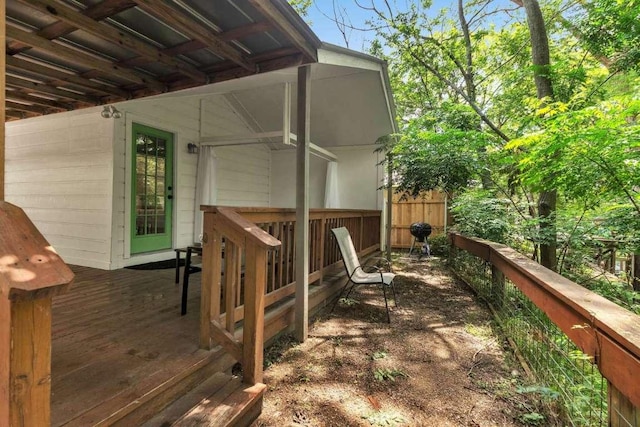 wooden deck with fence