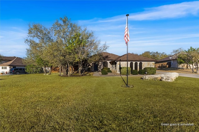 view of yard with driveway