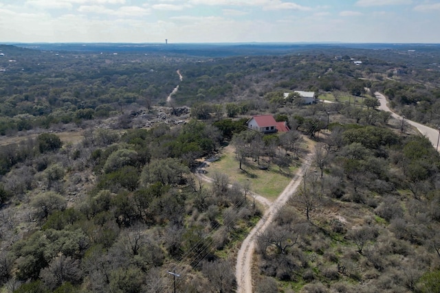 aerial view with a wooded view