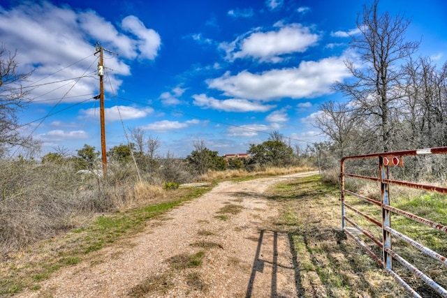 view of road with a gated entry