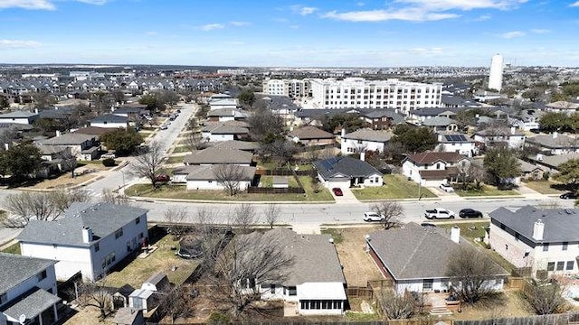 bird's eye view with a residential view