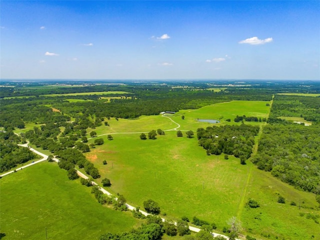 aerial view featuring a rural view