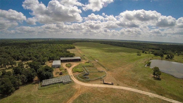 drone / aerial view featuring a rural view