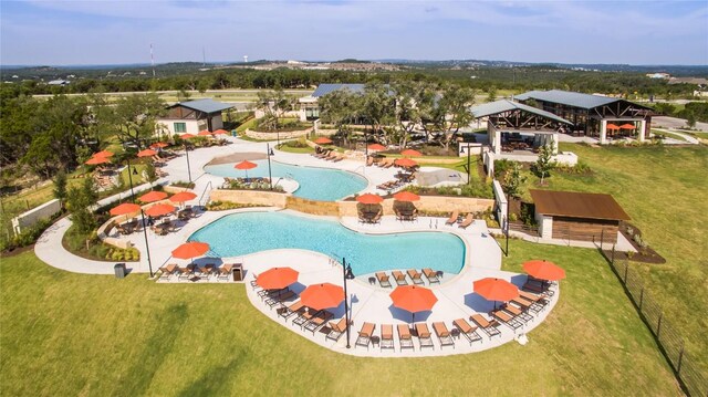 1670 Headwaters Blvd, Dripping Springs, TX 78620 - aerial view of a pool area
