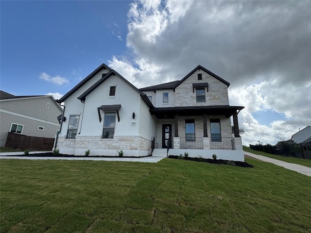 1670 Headwaters Blvd, Dripping Springs, TX 78620 - view of front of property with stone siding, covered porch, and stucco siding