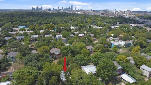 aerial view featuring a city view