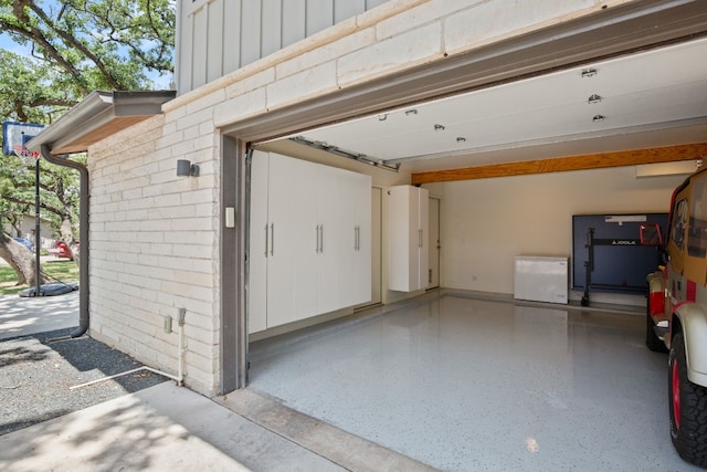 garage with refrigerator