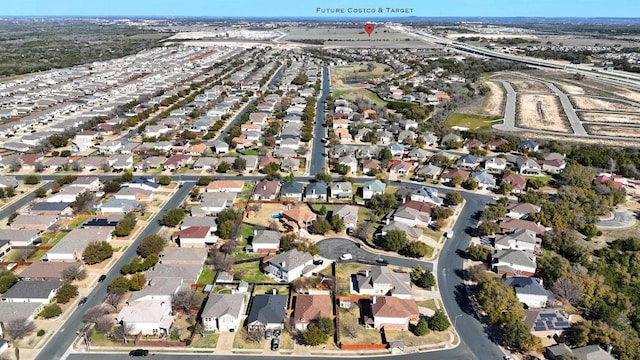 drone / aerial view with a residential view