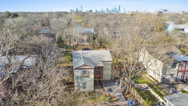 aerial view featuring a city view