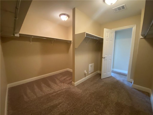 spacious closet featuring carpet and visible vents