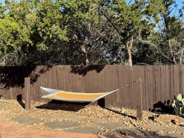 view of yard with fence