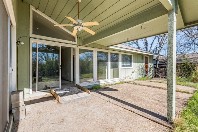 view of patio / terrace with ceiling fan