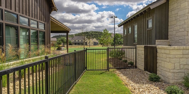 view of yard with fence