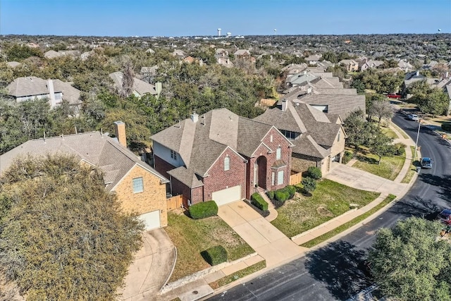 aerial view with a residential view