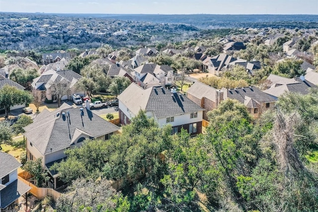 bird's eye view with a residential view