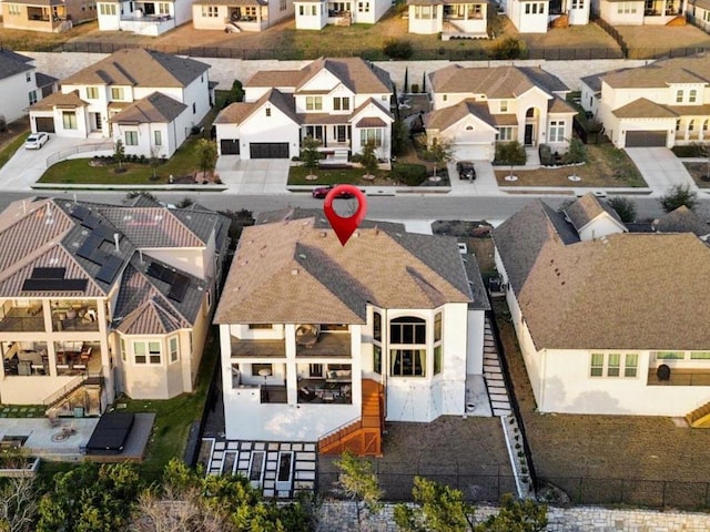 drone / aerial view with a residential view