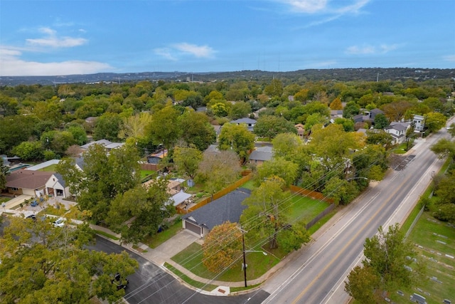 aerial view with a wooded view