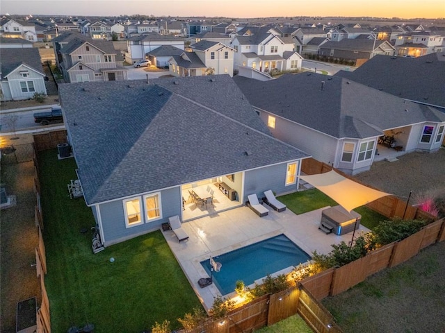 bird's eye view featuring a residential view