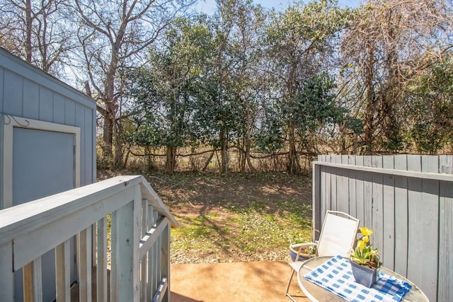 view of yard with a fenced backyard and a patio area