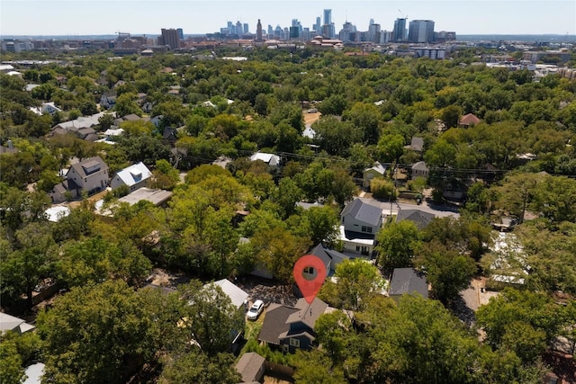 bird's eye view with a view of city