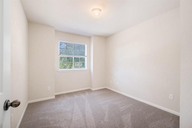 spare room with carpet flooring and baseboards