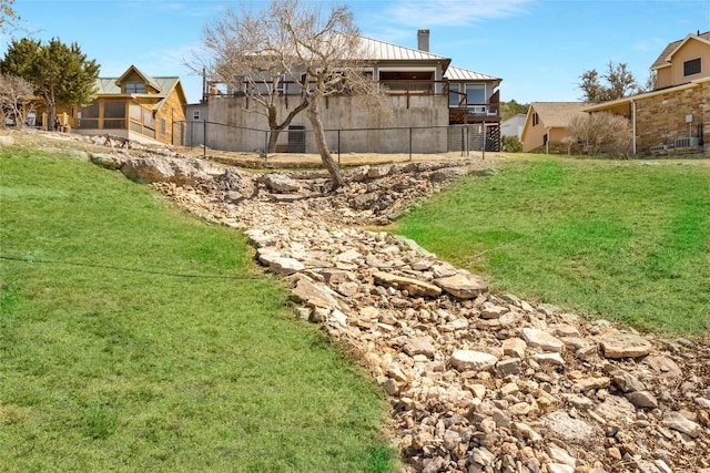 view of yard with fence