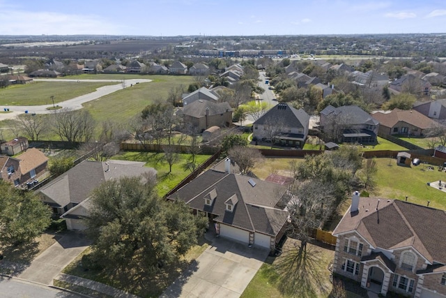 bird's eye view with a residential view