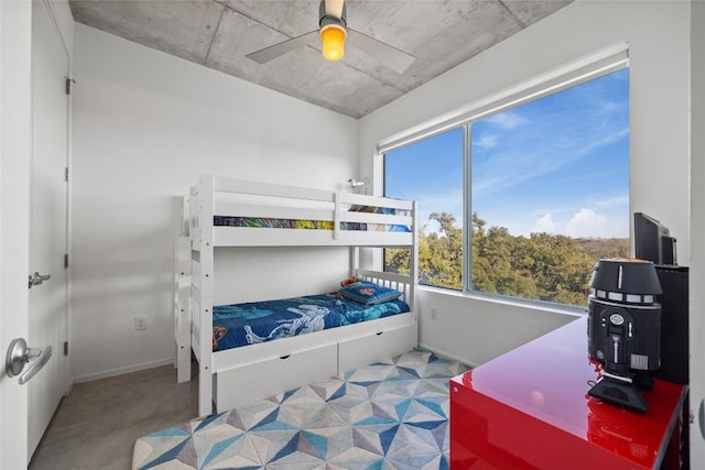 bedroom with a ceiling fan