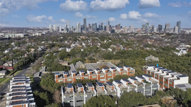 2301 S 5th St Unit 25, Austin, TX 78704 - aerial view of property and surrounding area featuring skyline