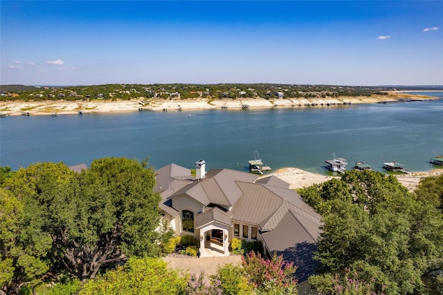 711 Cutlass, Lakeway, TX 78734 - view from above of property with a nearby body of water