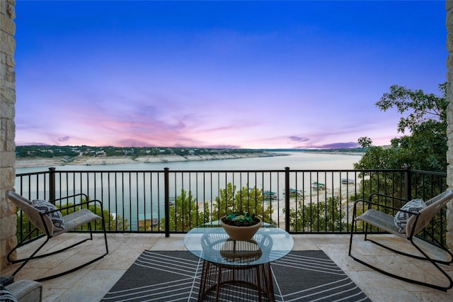 balcony with a water view