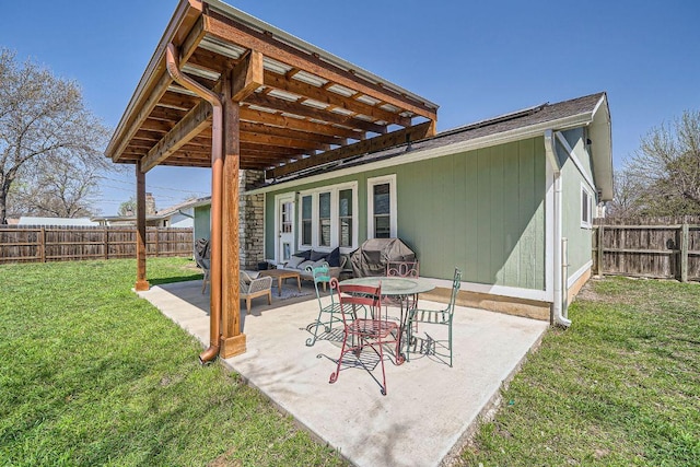 view of patio / terrace with a fenced backyard