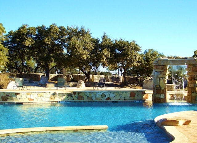 outdoor pool with fence