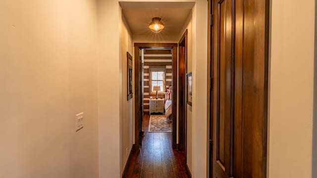 hallway featuring dark wood finished floors