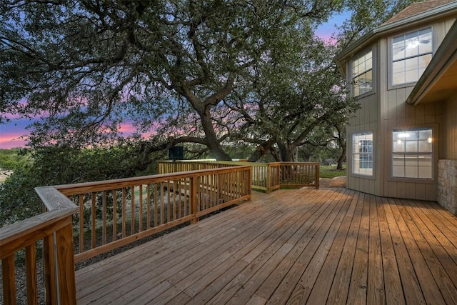 view of deck at dusk