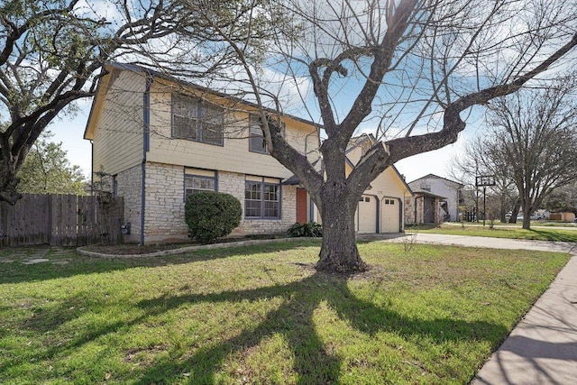 5217 Summerset Trl, Austin, TX 78749 - view of front facade with stone siding, driveway, and an attached garage