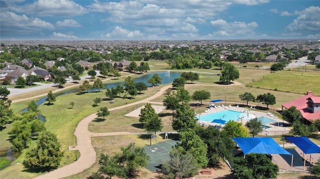 aerial view with a residential view