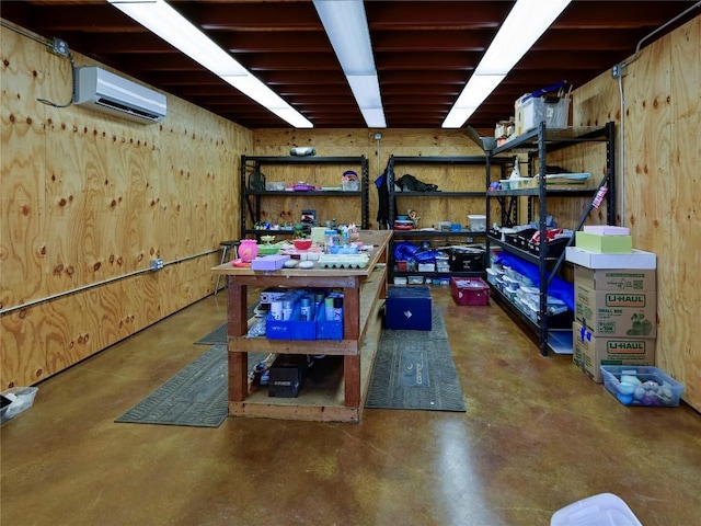 storage with a wall unit AC