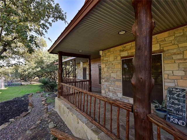 view of patio with covered porch