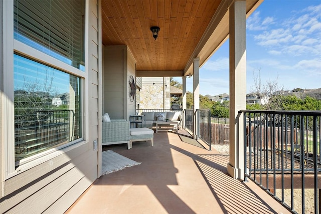 balcony with an outdoor hangout area